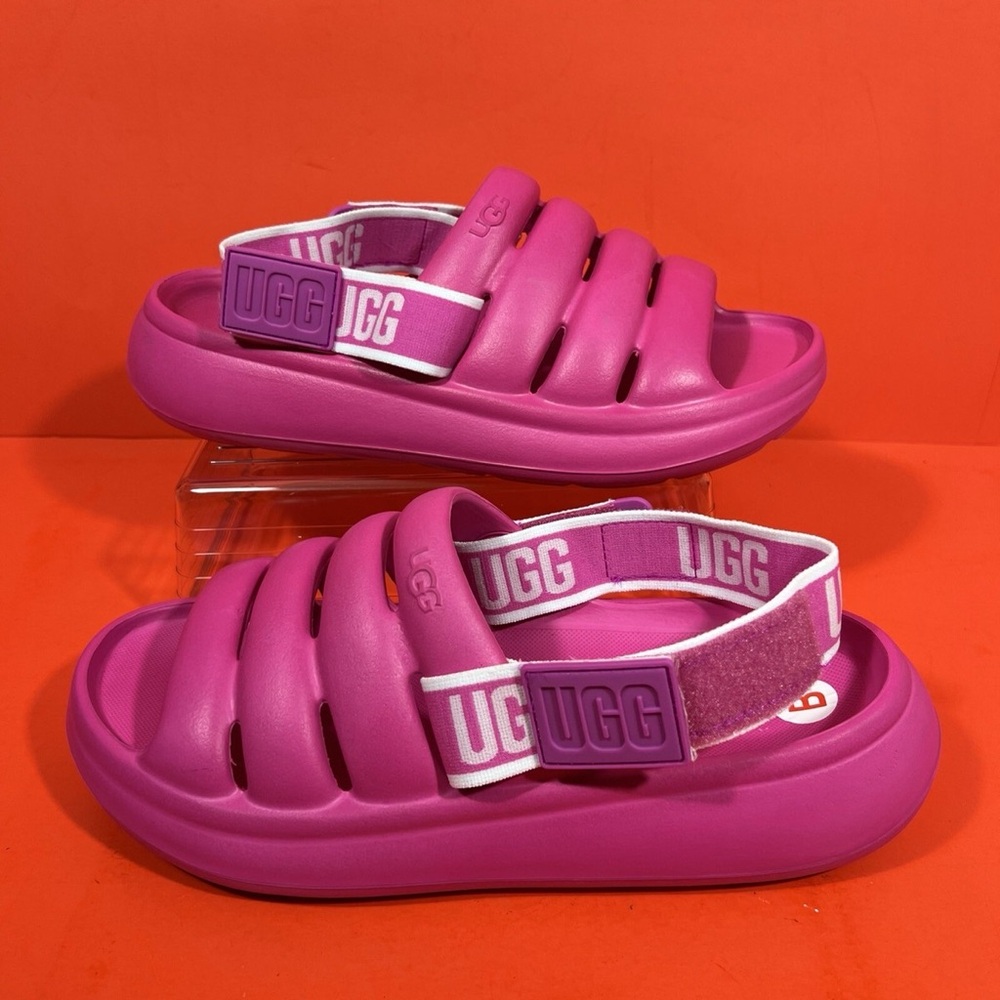 UGG Pink Platform Padded Slide Sandals